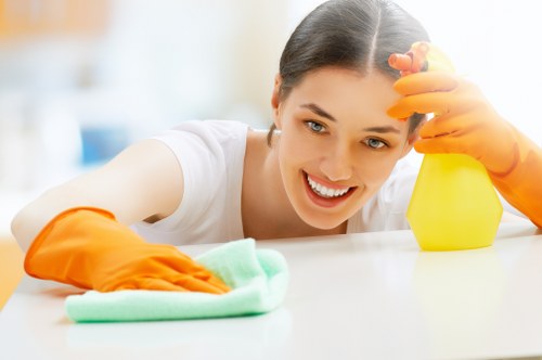 Blotting a fresh pet accident quickly to prevent odor