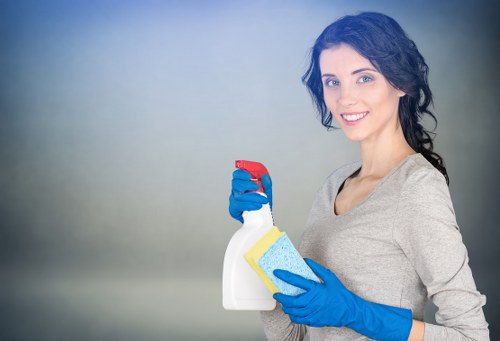 Steam carpet cleaning equipment in use on a hallway floor
